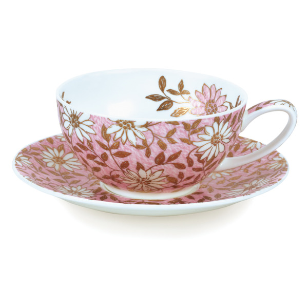 Чашка чайная с блюдцем Dunoon Нуово 250мл (розовая) фото 1
